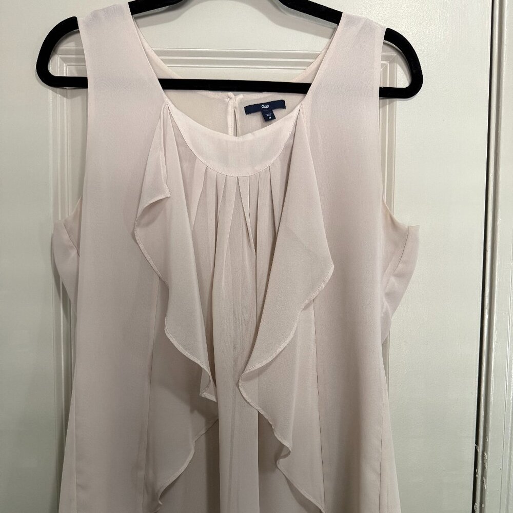 Gap Women's Ruffle Medium Sleeveless Blouse Tank Dusty Rose